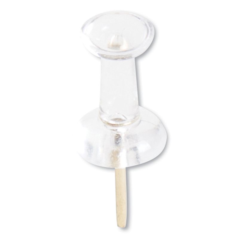 U Brands Standard Push Pins, Plastic, Clear, Gold Pin, 7/16", 100/Pack 3087U0624