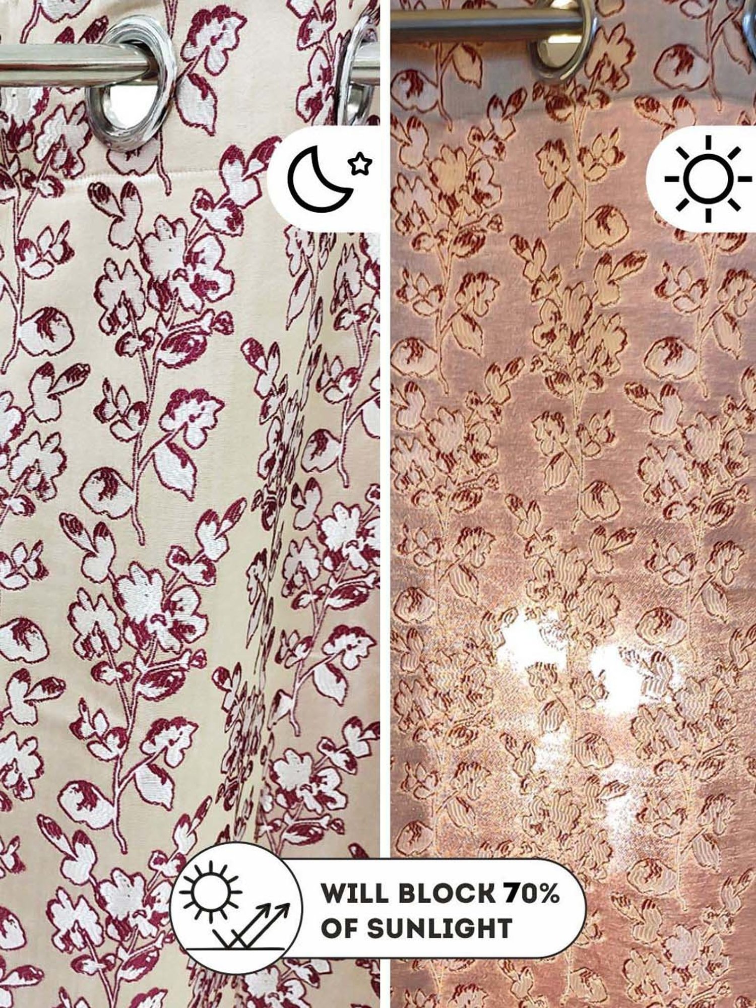 Bianca EL`PESSO Silver & Purple Faux Silk 7 Ft. Door Curtain