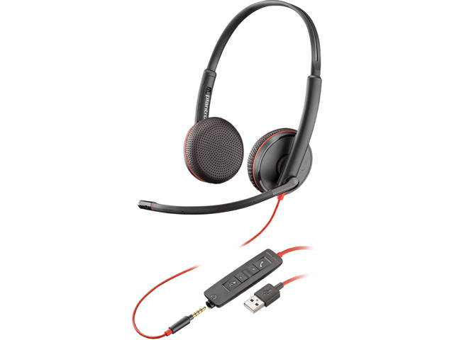 PLANTRONICS Blackwire 3225 Supra-aural Binaural, Over the Head Headset