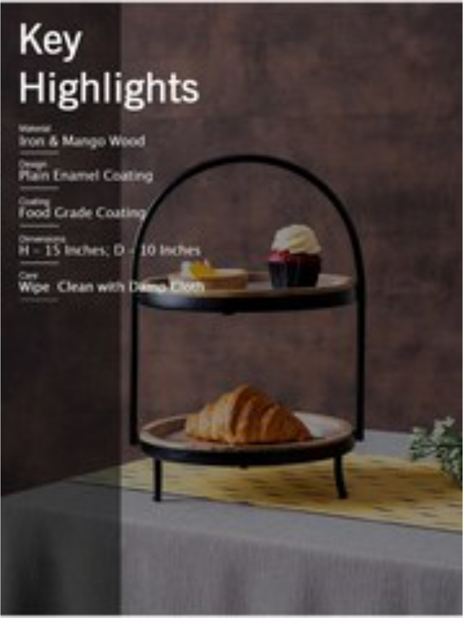 Nestroots Two Tier Cake Stand Buffet Organiser for cake cutting dining table cup cake Dessert Stand