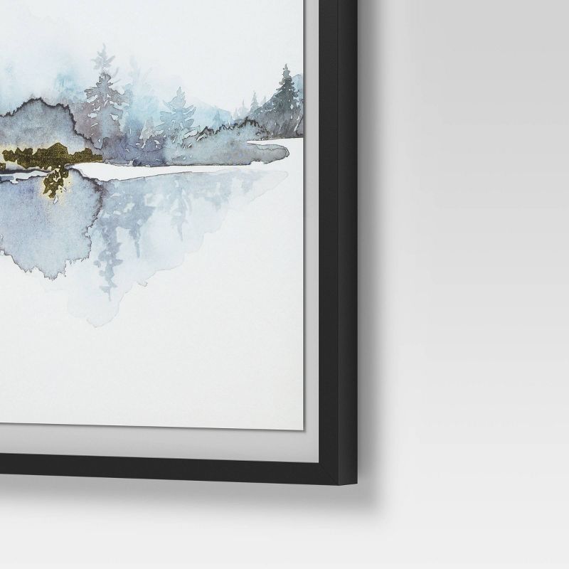 (Set of 2) 16" x 20" Watercolor Trees Float Mount Framed Wall Art Gold - Project 62™