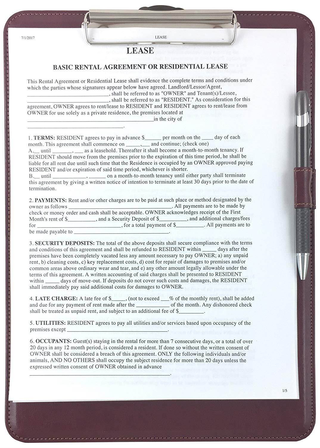 Trade Quest Clipboard Faux Leather Single (Tuscan Red)