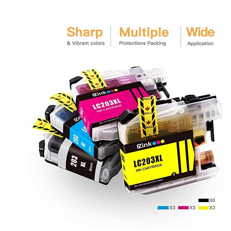 EZ InkTM Compatible Ink Cartridge Replacement for Brother LC203XL LC203 XL to use with MFCJ480DW MFCJ880DW MFCJ4420DW MFCJ680DW MFCJ885DW 6 Black 3 Cyan 3 Magenta 3 Yellow 15 Pack