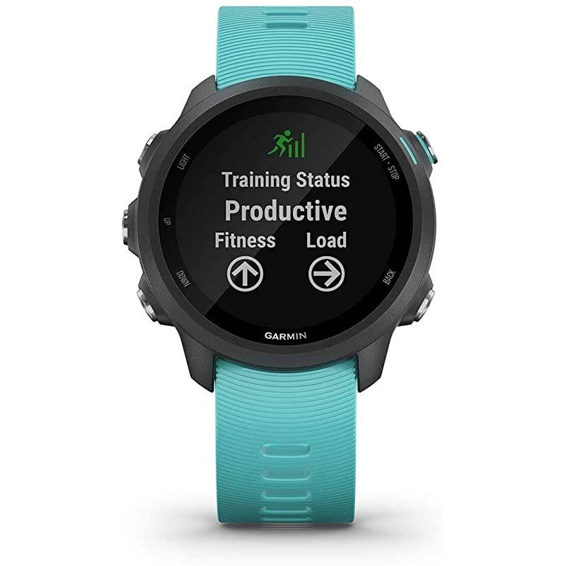 Garmin Forerunner 245 Music (Aqua) Gift Box Bundle | + HD Screen Protectors (x4), USB Car/Wall Adapters & Hard Case | Prepacked with Bow, Crinkle Paper | Running GPS Watch, VO2 Max, Spotify