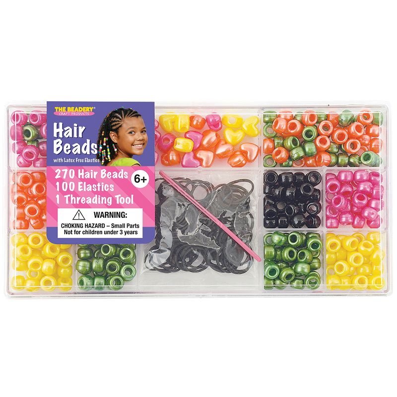 Large Hair Bead Box Kit-Bright Pearl