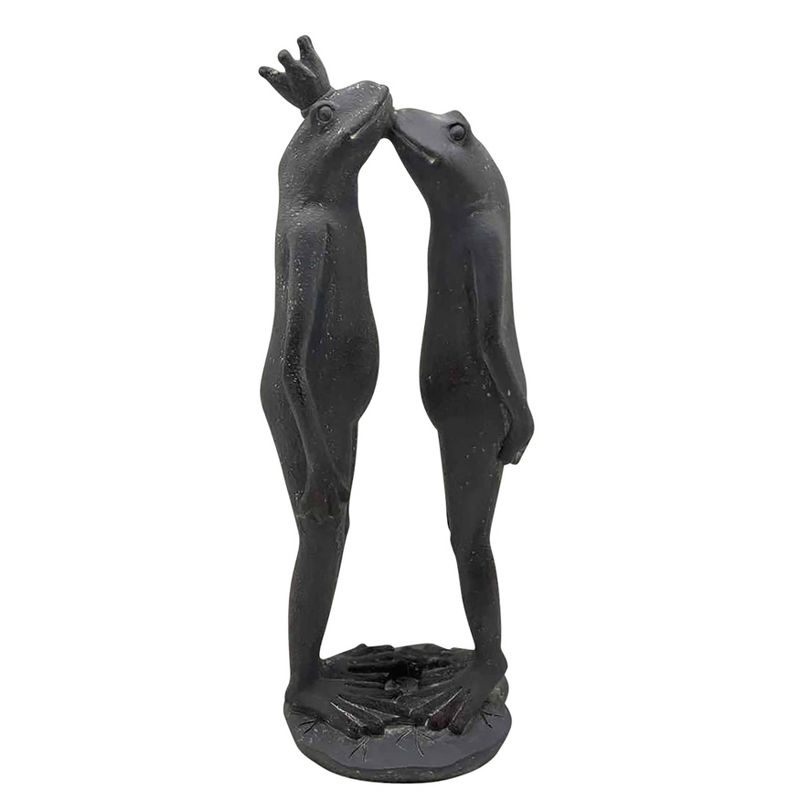16" Resin Kissing Frogs Figurine Black - Sagebrook Home