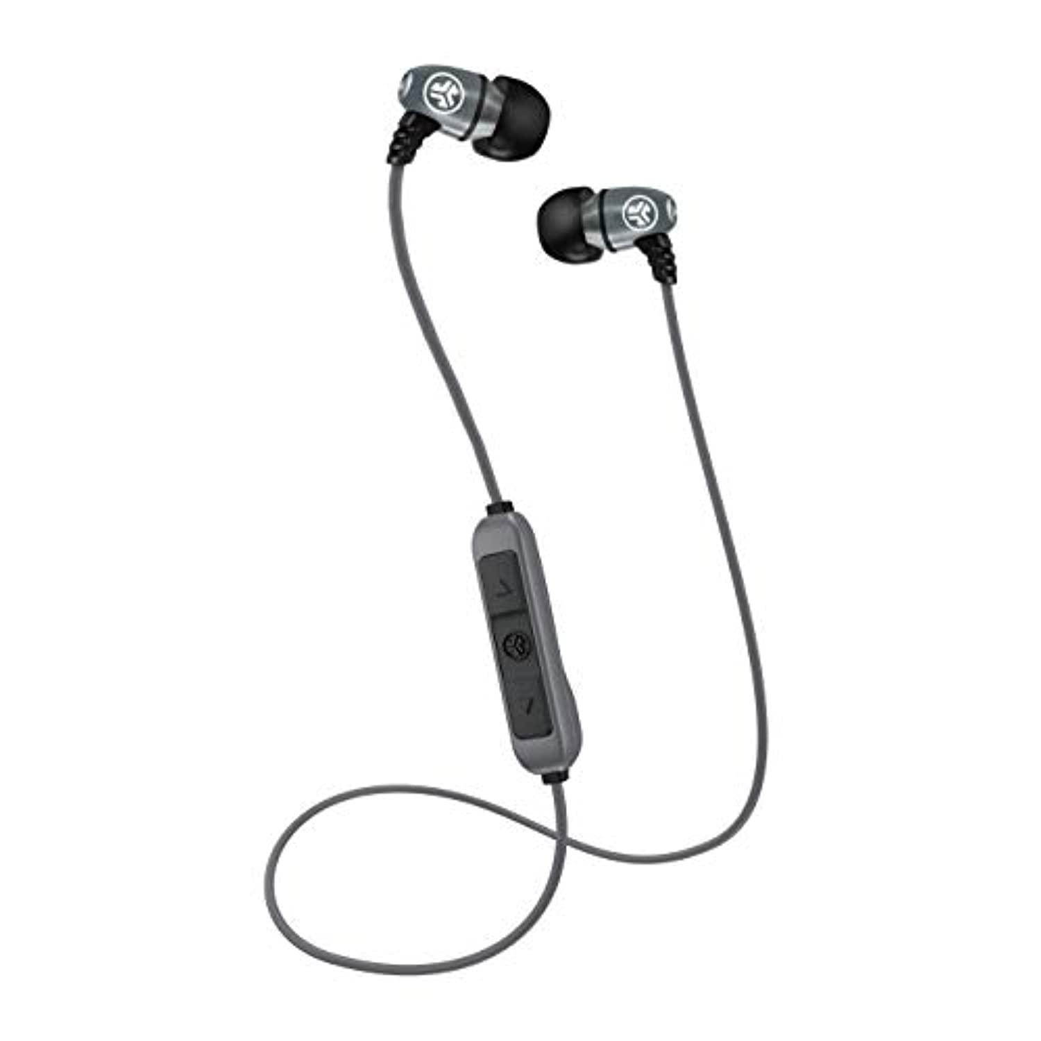 JLab Audio Metal Bluetooth Wireless Rugged Earbuds Titanium with 8mm Drivers, 6 Hour Battery Life, Bluetooth 4.1, and IP55 Sweat Proof Rating, Gunmetal