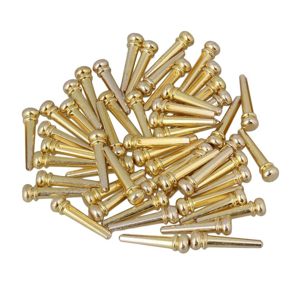 BQLZR 120 Pieces Metal Bridge Pins End Pins Endpin for Acoustic Guitar Golden