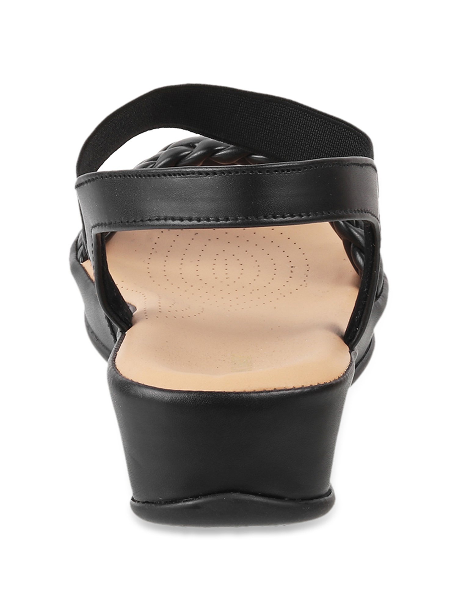 Walkway Women's Black Ankle Strap Wedges