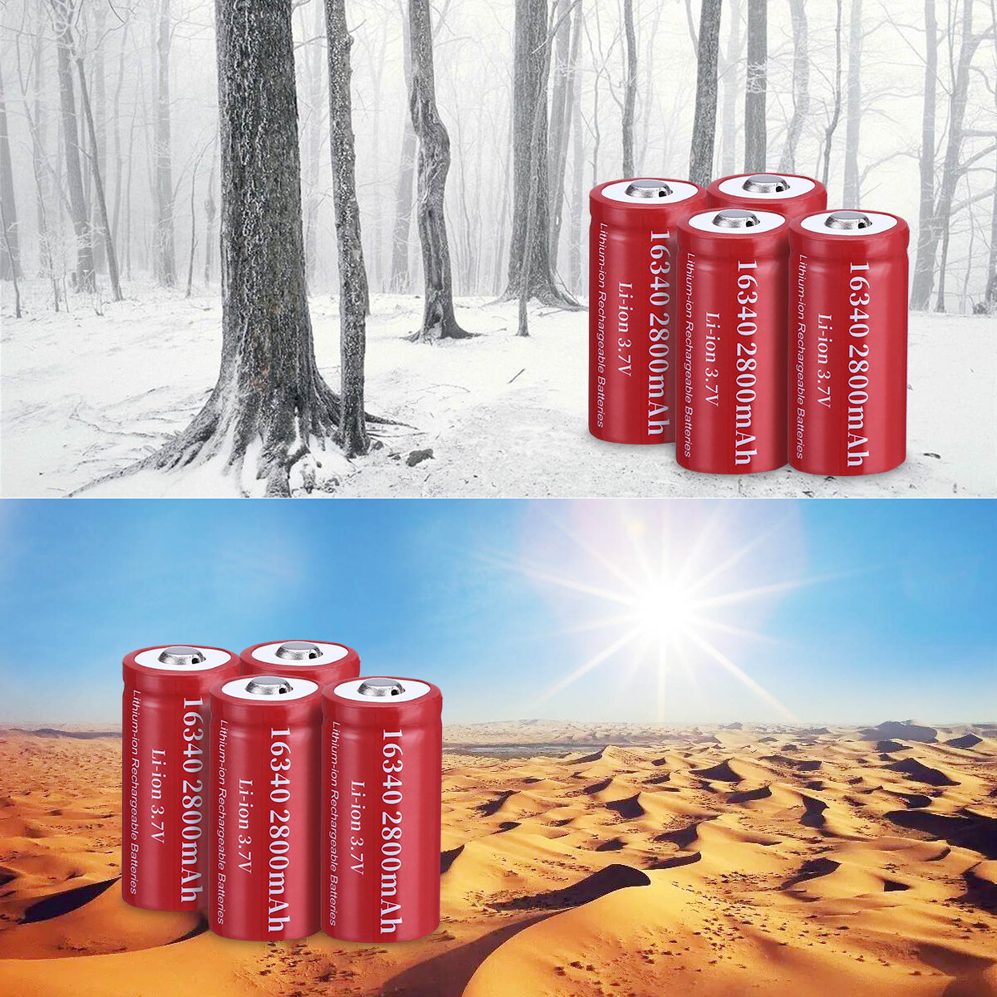 4 piece 2800mAh 14500 3.7V Li-ion Rechargeable Batteries for Torch Camera Flashlight