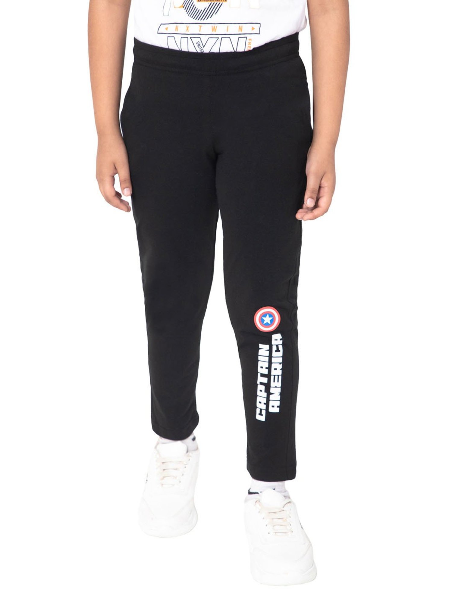 Bodycare Boys Black Graphic Print Trackpants