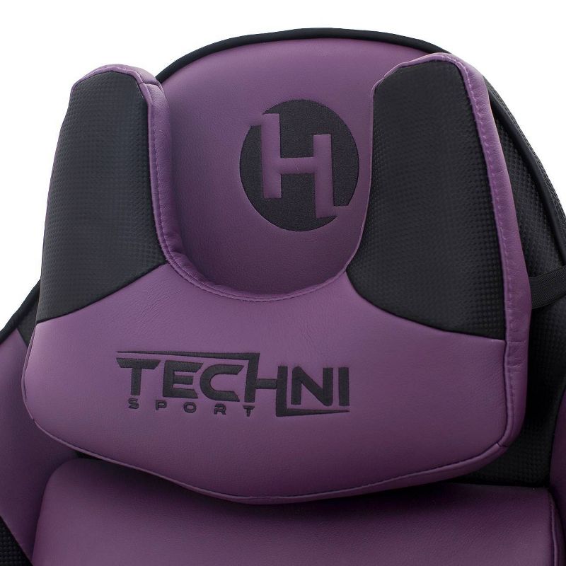 Ergonomic High Back Racer Style Video Gaming Chair Purple - Techni Sport