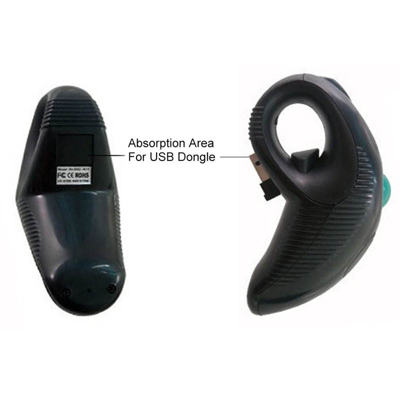 Wireless Laser Trackball Mouse Ergonomic 2.4G 1000DPI Adjustable Handheld Portable Air Mice for PC Laptop TV Box Projector