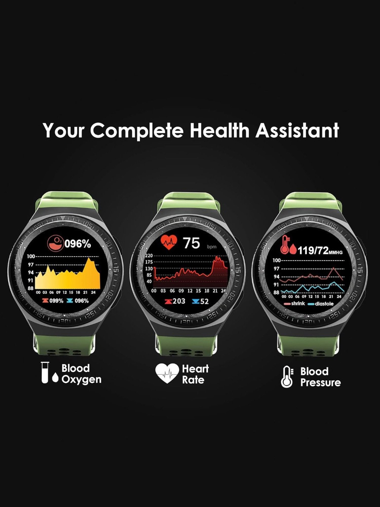 Probus MT3 Full Touch Screen Smartwatch (Green)