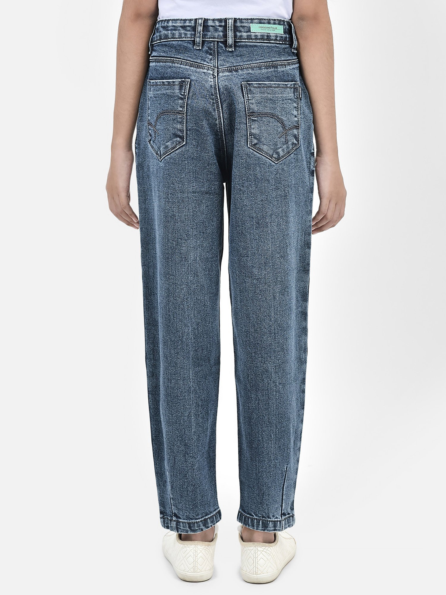 Crimsoune Club Girls Blue Solid Jeans