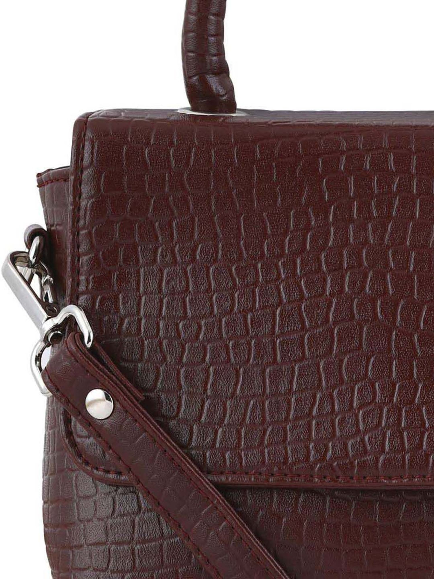 Toteteca Brown Textured Medium Satchel Handbag