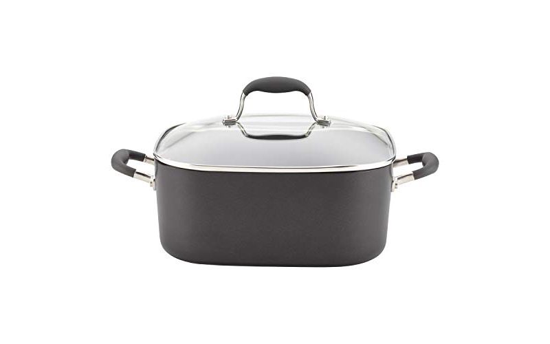 Anolon Advanced Hard Anodized Nonstick Casserole Dish/Casserole Pan with Lid - 7 Quart, Graphite Gray