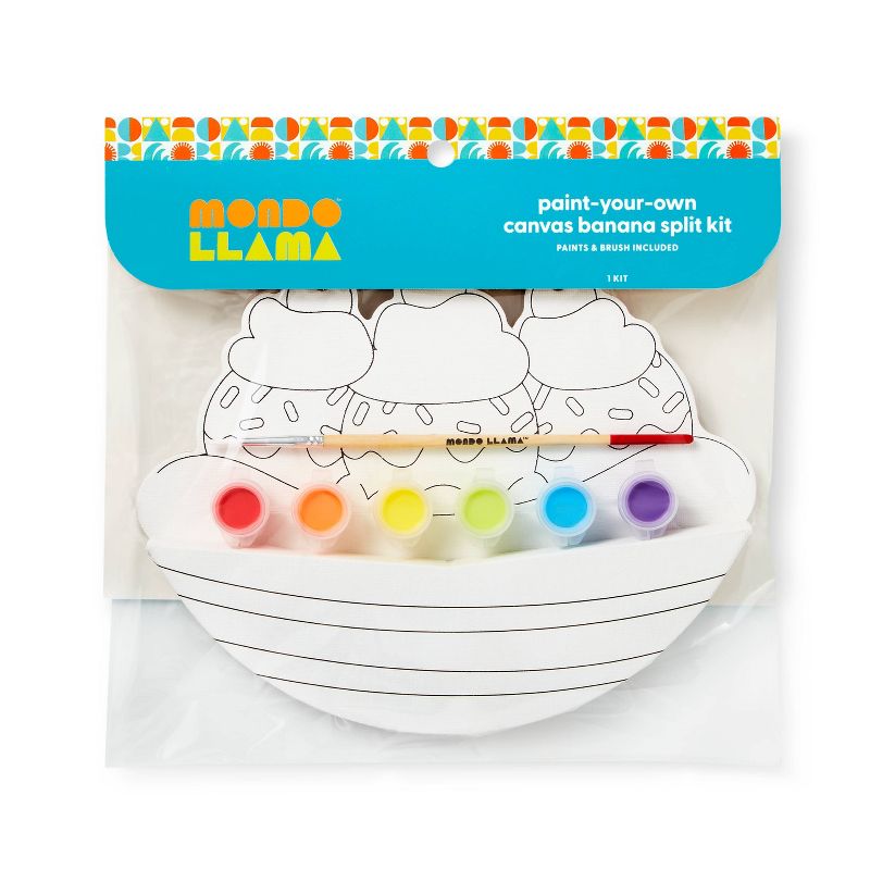 Paint-Your-Own Canvas Banana Split Kit - Mondo Llama™