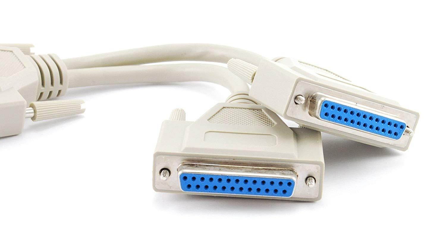 CablesOnline 8 inch DB25 Parallel Male/Dual Female Y-Splitter Printer Cable (YS-005)