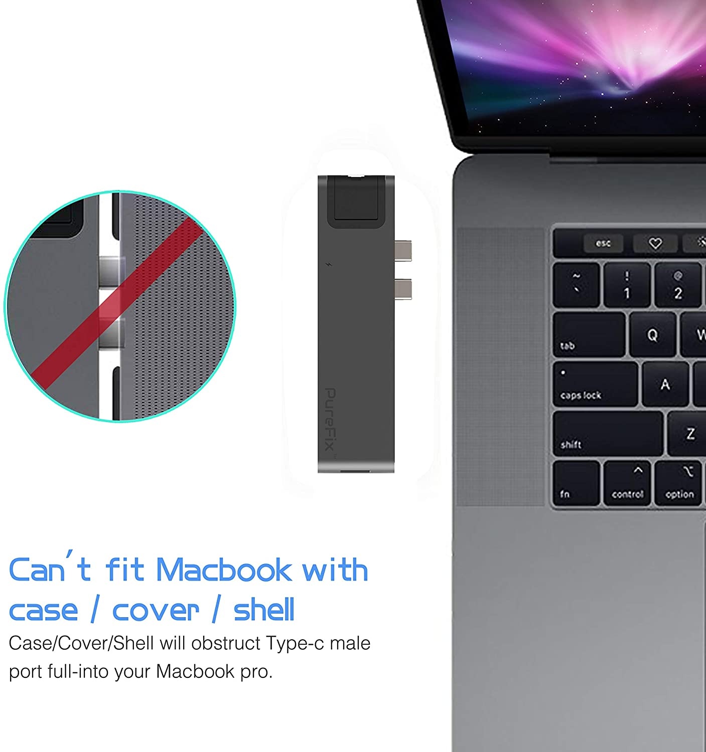 USB C 7-in-1 Hub Multiport Adapter for MacBook Pro 2019/2018/2017/2016, MacBook Air 2018/2019; Gigabit Ethernet, 4K HDMI, 40Gbps Thunderbolt 3, 100W PD, 2 USB 3.0 and SD/Micro Card Reader (Space Grey)