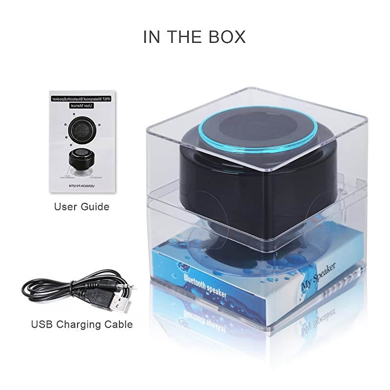 Bluetooth Shower Speakers  Portable Wireless Waterproof Speaker with FM Radio amp Suction Cup Pairs Easily to Your Bluetooth Devices Phones Tablets Computer Black amp Blue