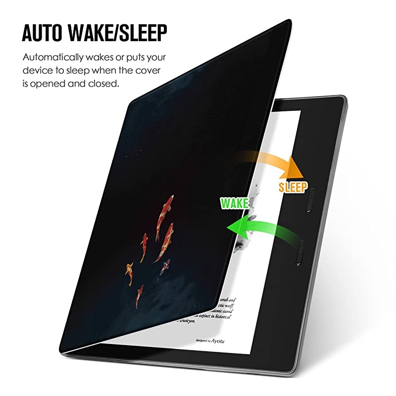 Colorful Case for All-New Kindle Oasis (10th Gen, 2019 Release & 9th Gen, 2017), Premium PU Leather Cover with Auto Wake/Sleep, Strong Adsorption for 7&rsquo;&rsquo;Kindle Oasis, The Boy and Fox