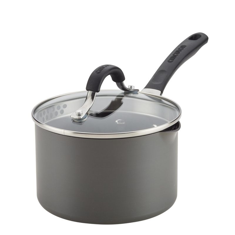 Circulon Innovatum 2qt Hard-Anodized Nonstick Covered Saucepan Gray