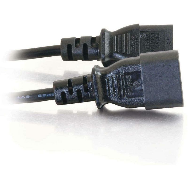 C2G 1ft 16 AWG 250 Volt Computer Power Extension Cord (IEC320C14 to IEC320C13) - For Computer, Printer, Monitor, Scanner - 250 V AC / 13 A - Black