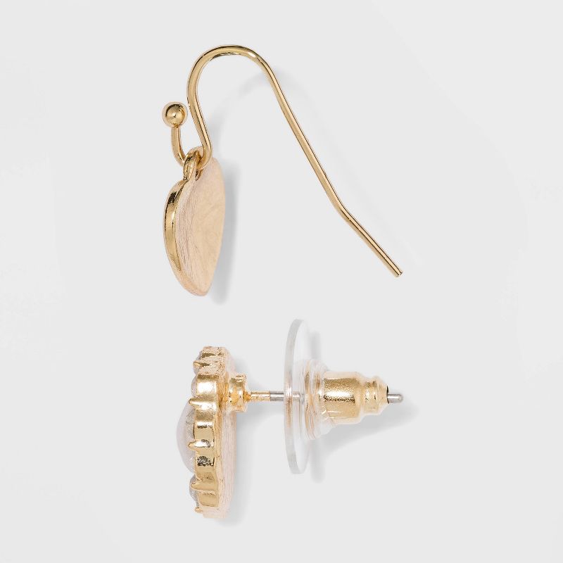 Multi Plate and Acrylic Stones, Zinc and Steel Parts Multi Earring Set 18pc - Wild Fable™ White Crystal