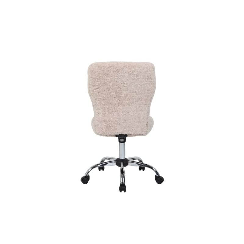 Tiffany Fur Make-Up Modern Office Chair in Cream