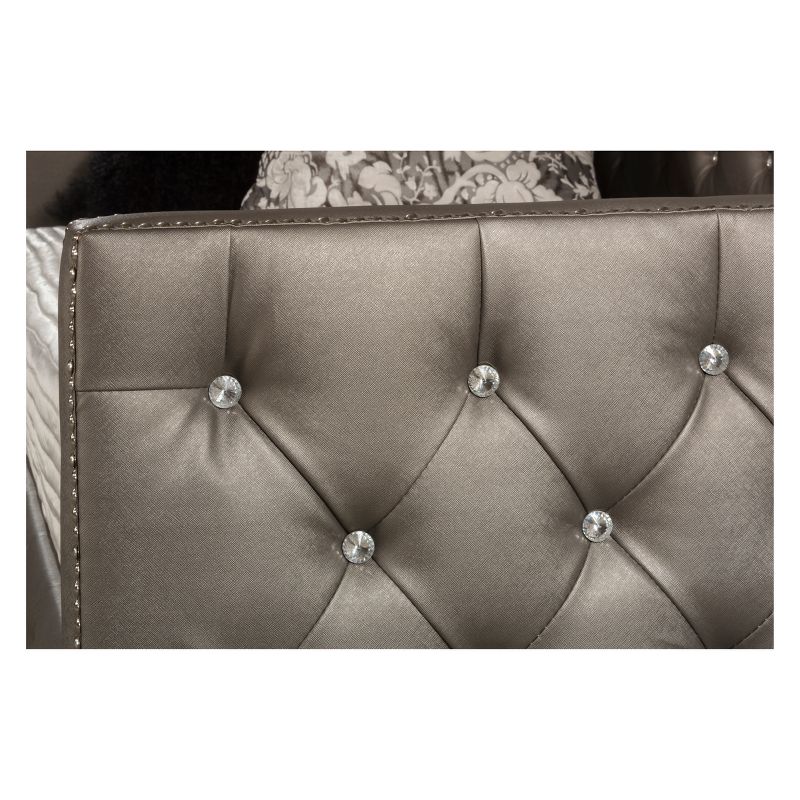 Jupiter Mid Tufted Platform Bed - Queen - Gray - Baxton Studio