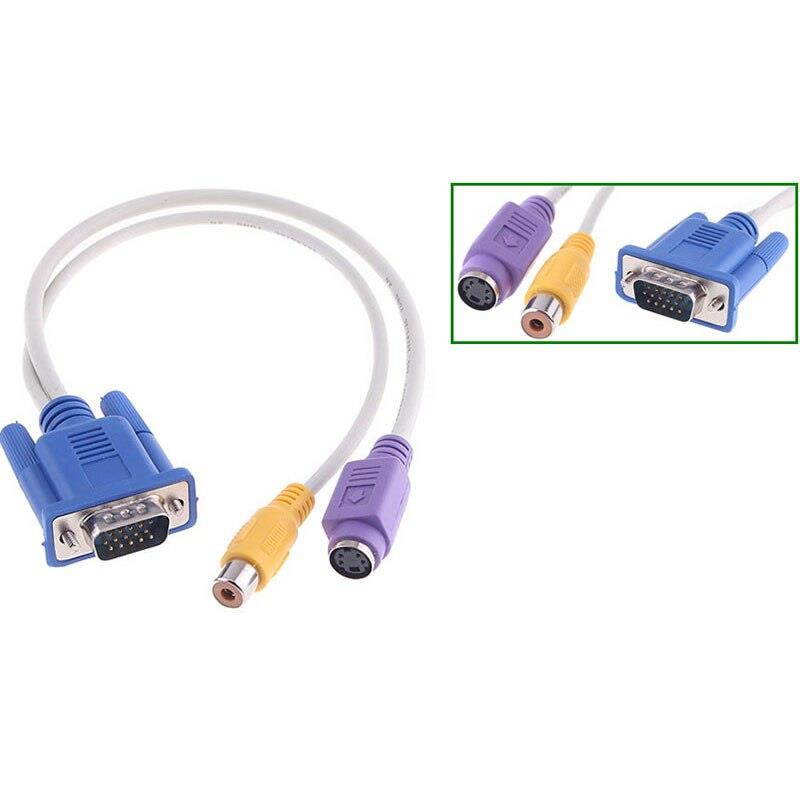 High Quality Premium TV AV OUT Converter Cable Adapter VGA to S-Video / RCA NEW