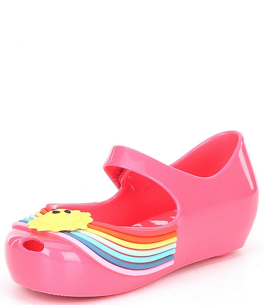 Mini Melissa Girl's Mini Ultra Girl Sunny Day Peep Toe Mary Janes (Toddler)