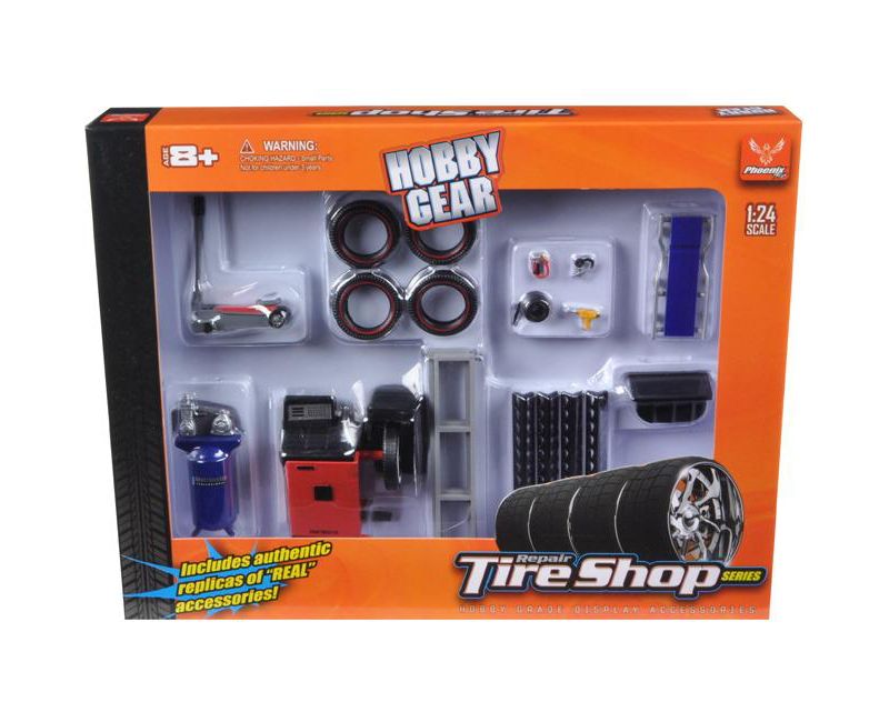 Repair Tire Shop Accessories Tool Set for 1/24 Scale Models by Phoenix Toys