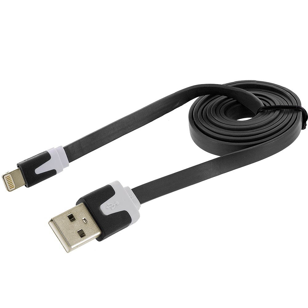 Flat USB Sync Data Charging Charger Cable Cord for  iPhone 8 / 7S Plus / X
