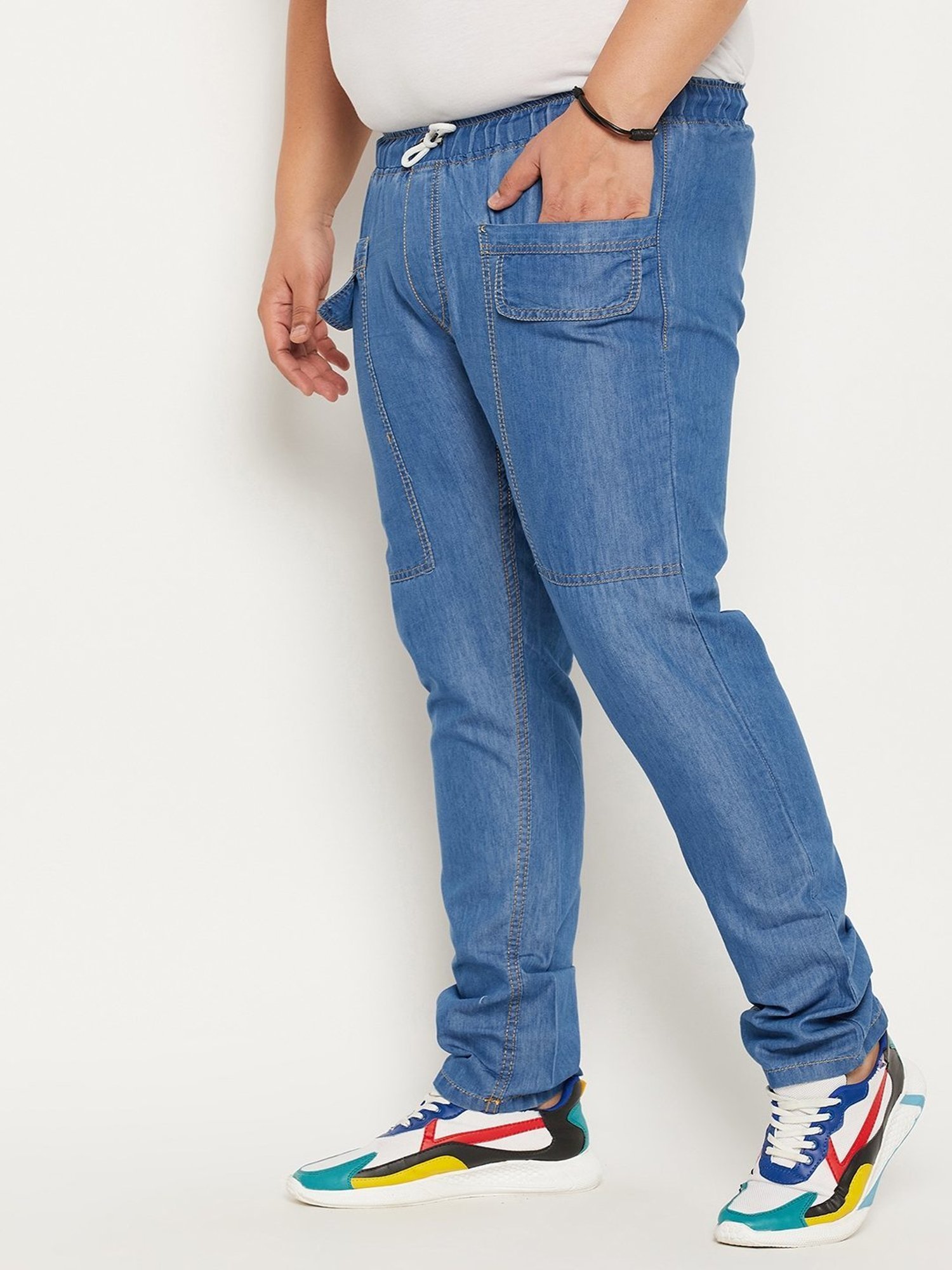 Bigbanana Blue Cotton Regular Fit Trousers
