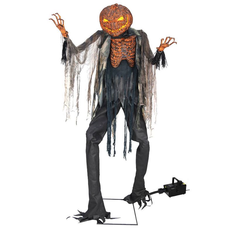 7.1ft Halloween Scorched Scarecrow with Fog Machine