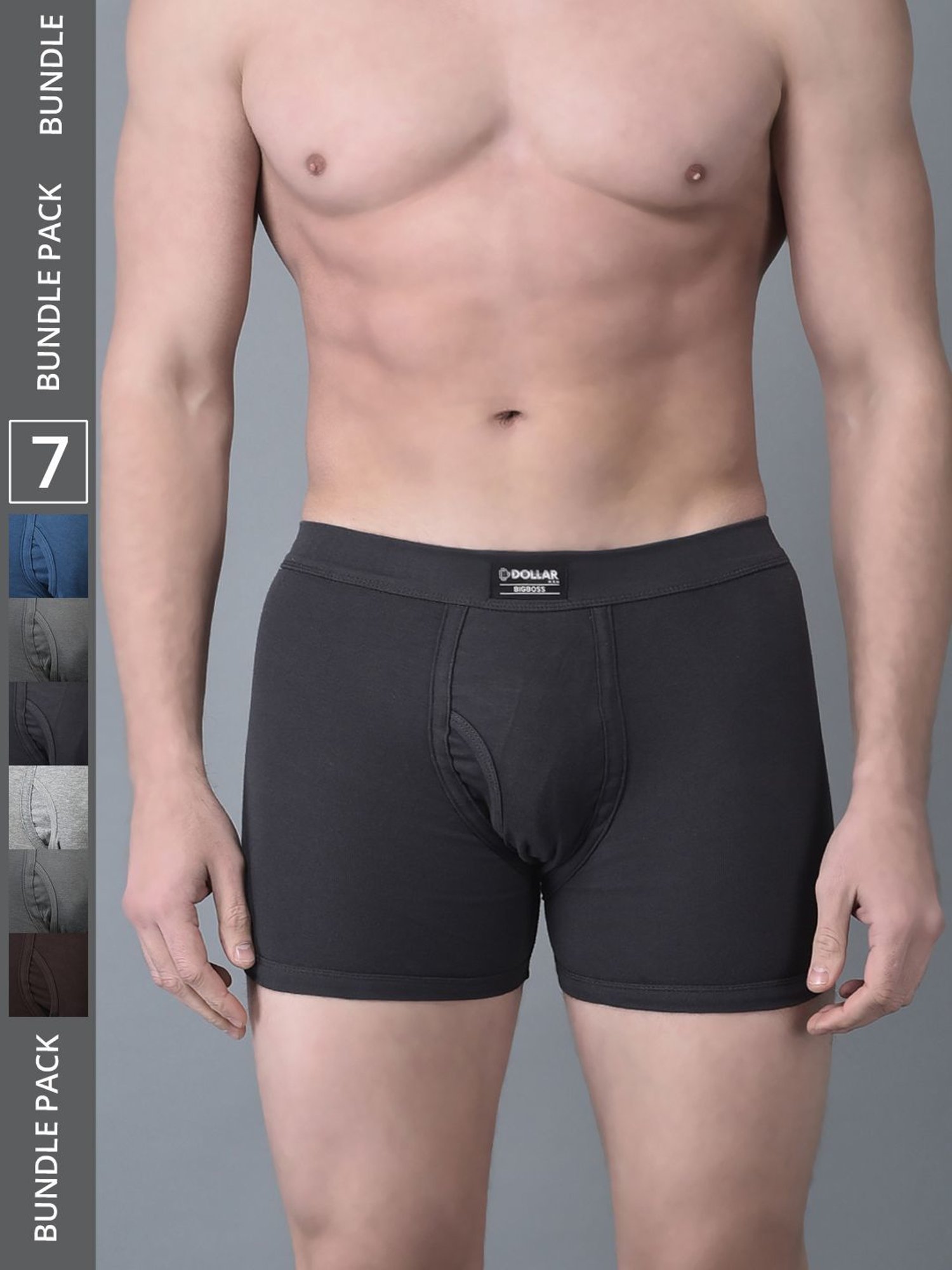 Dollar Bigboss Assorted Cotton Regular Fit Trunks - Pack Of 7