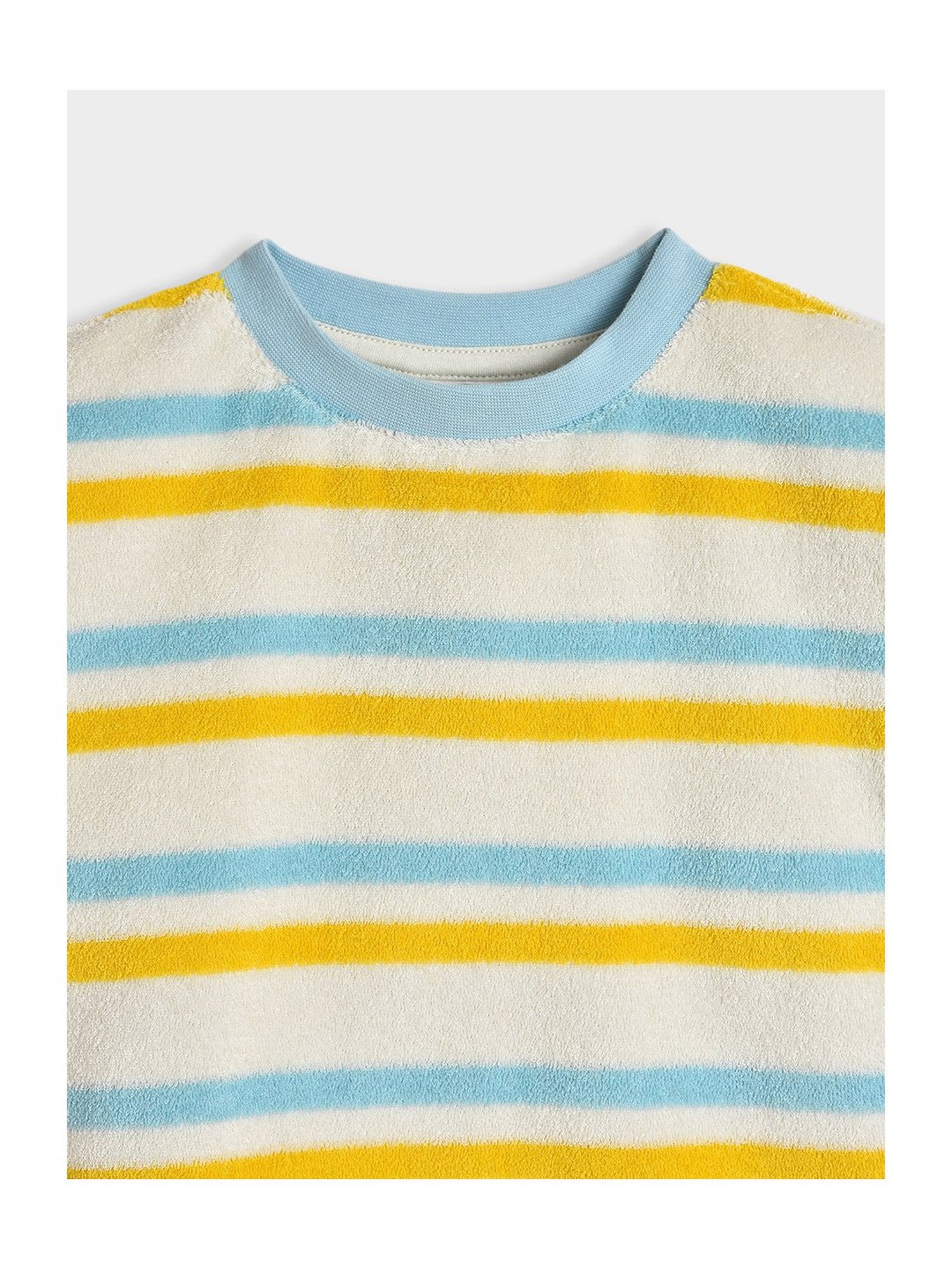 MiArcus Kids White & Blue Striped T-Shirt with Shorts