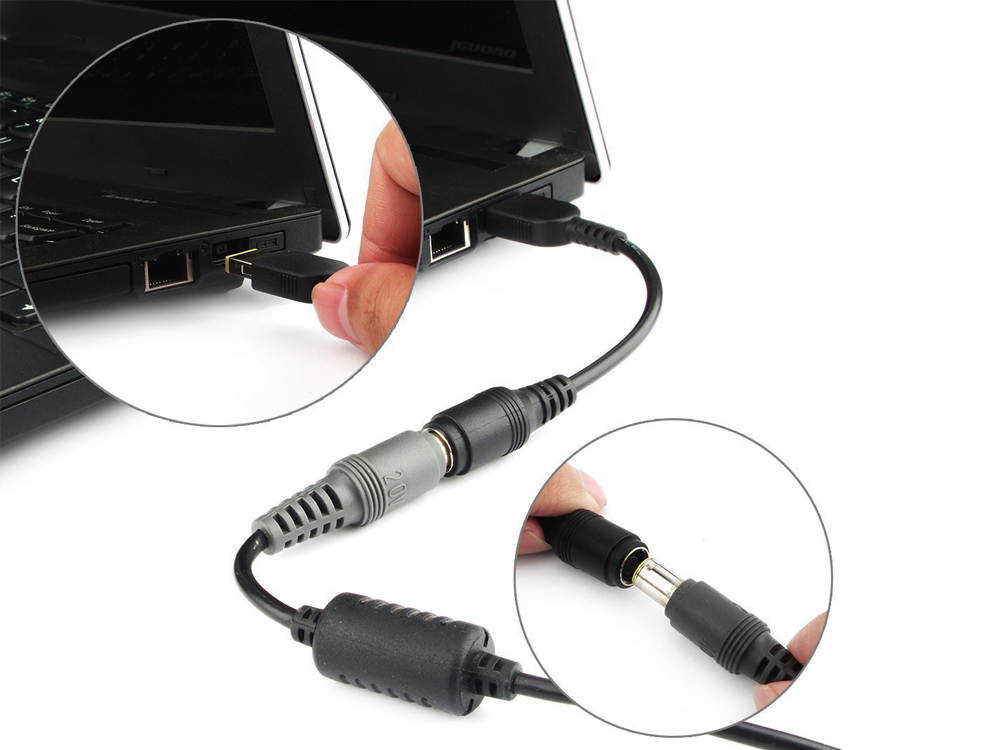 2-Pack Generic Lenovo Tip Adapter Connector Converter for Lenovo Thinkpad Round 7.9mm to Slim Square Lenovo IdeaPad Yoga 11S,Yoga 2 11,Yoga 13,Yoga 2 Pro and more Dongle 0B47046 0B47048 AC Charger