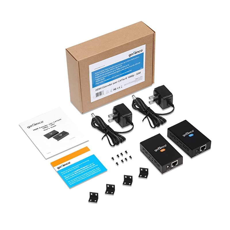 HDMI Extender 165ft 1080p Over CAT5e67 up to 165feet 50m at 1080p Supports Deep Color 3D EDID Copy Supports Dolby Digital DTS HDExt