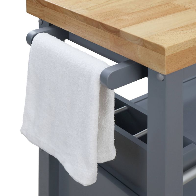 Anson Kitchen Cart Gray - ClickDecor