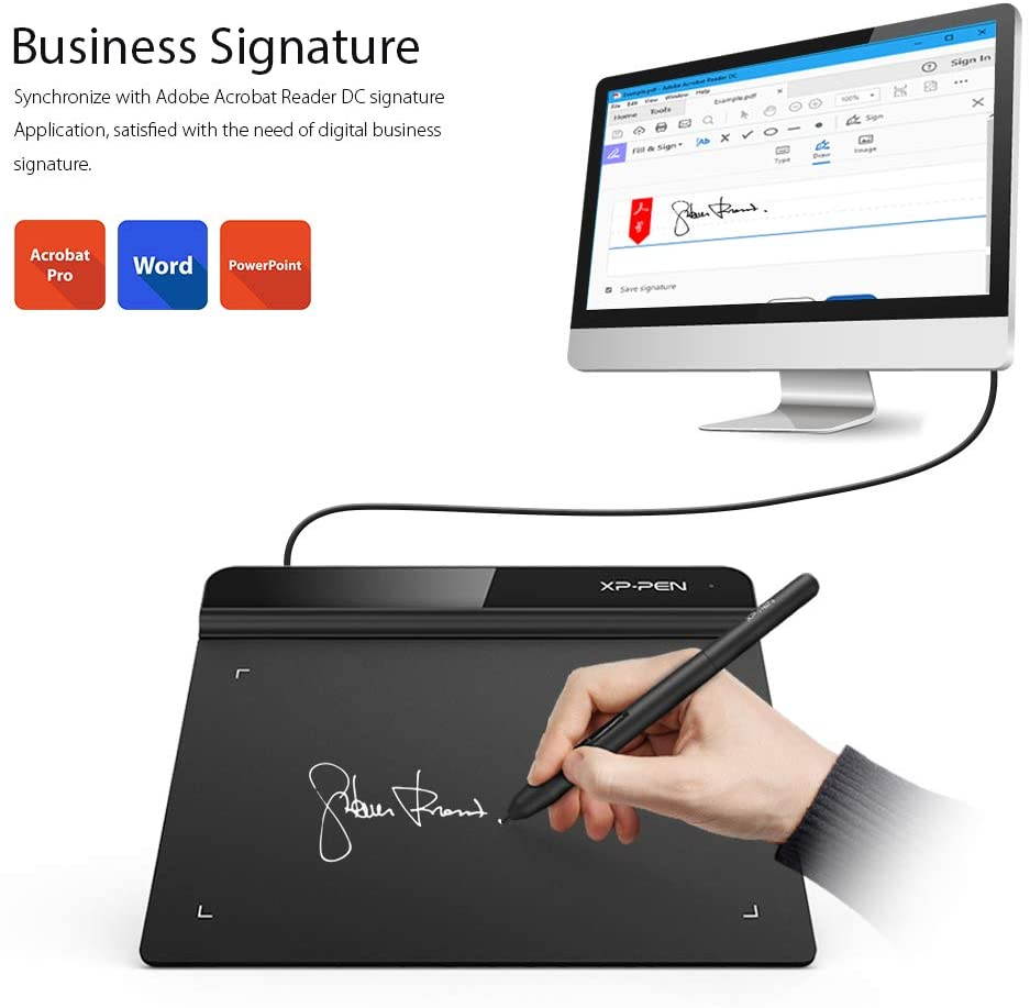 XP-PEN StarG640 6x4 Inch Ultrathin Tablet Drawing Tablet Digital Graphics Tablet with 8192 Levels Battery-Free Stylus Compatible with Chromebook-Rev B (for Drawing and E-Learning/Online Classes)