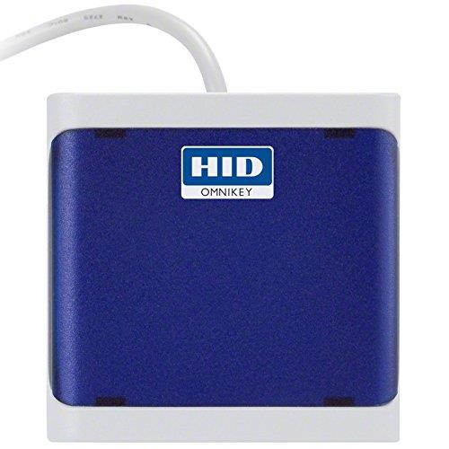 HID R50220318-DB Omnikey 5022CL Contactless High Frequency Smart Card Reader, 13.56Mhz, USB, Closed Housing CCID Compliant - Dark Blue