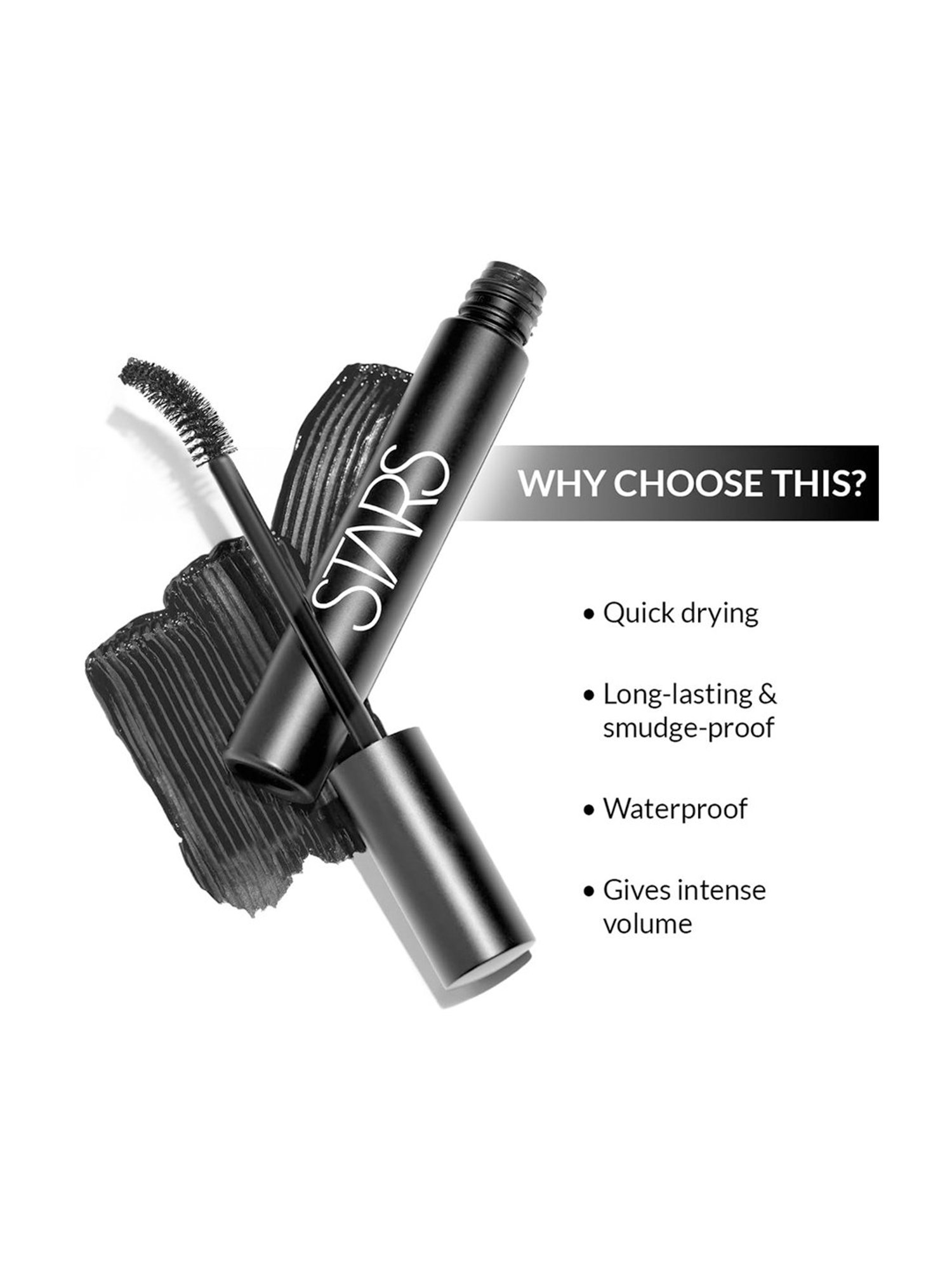 Stars Cosmetics Long Stay Volume Mascara Black - 9.5 gm