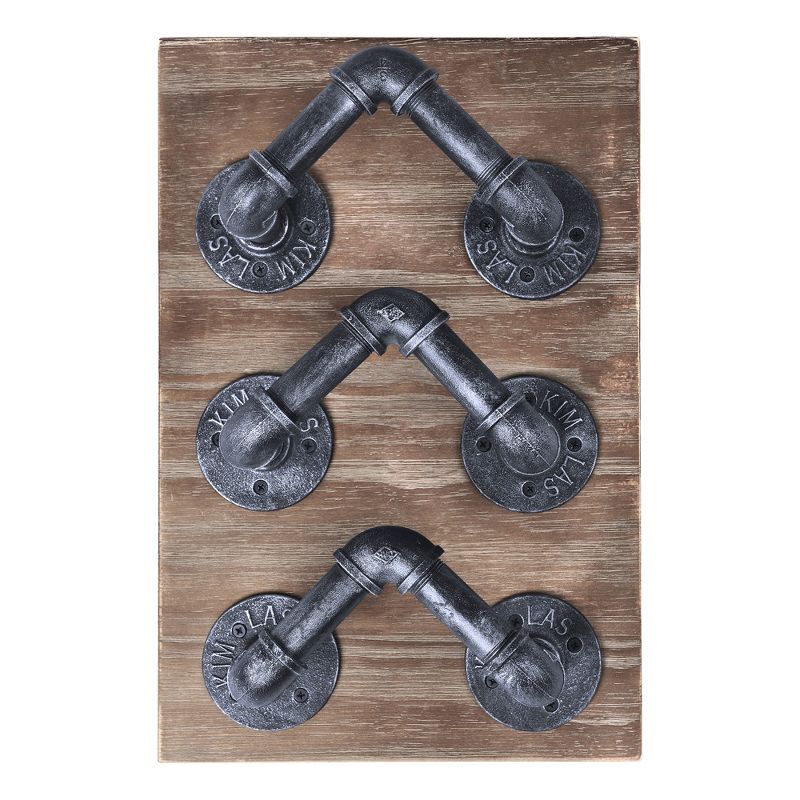 Esna Industrial Wine Rack Pine - Modern Home