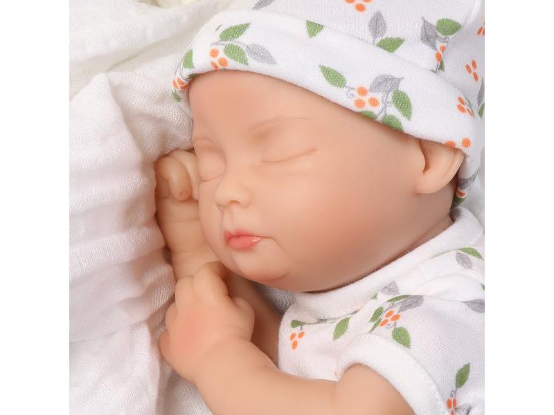 Paradise Galleries Sleeping Tiny Reborn Baby Doll 12 inch - Bitsy Baby Bear Hugs, Full Vinyl Arms & Legs, 4-Piece Gift Set, Safety Tested for 3+