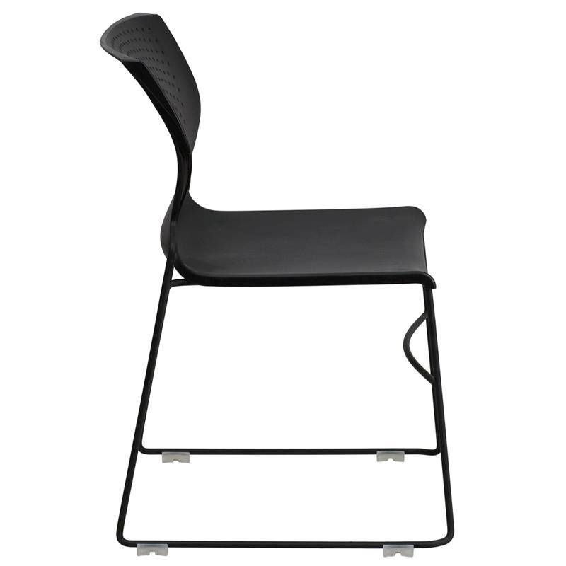 Riverstone Furniture Collection Plastic Stack Chair Black