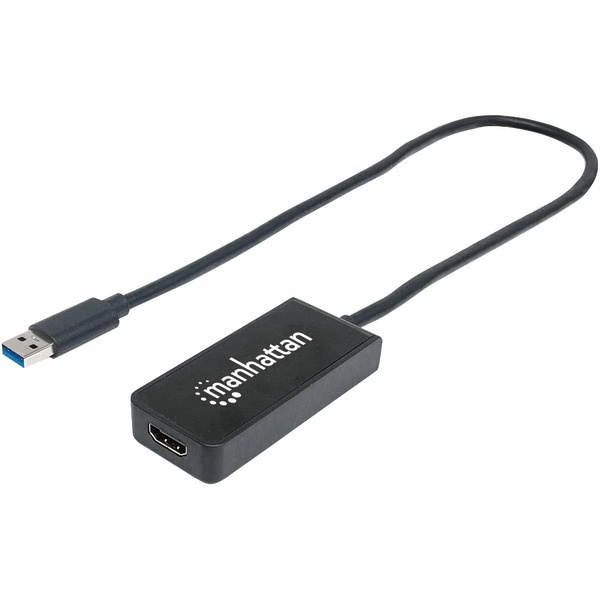 Manhattan SuperSpeed USB 3.0 to HDMI Adapter - Converts SuperSpeed USB 3.0 A to HDMI Output, Black