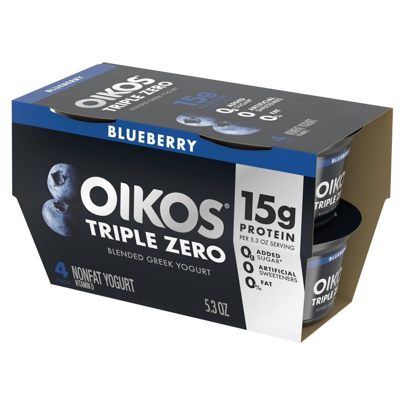 Oikos Triple Zero Blueberry Greek Style Yogurt - 21.2oz/4ct